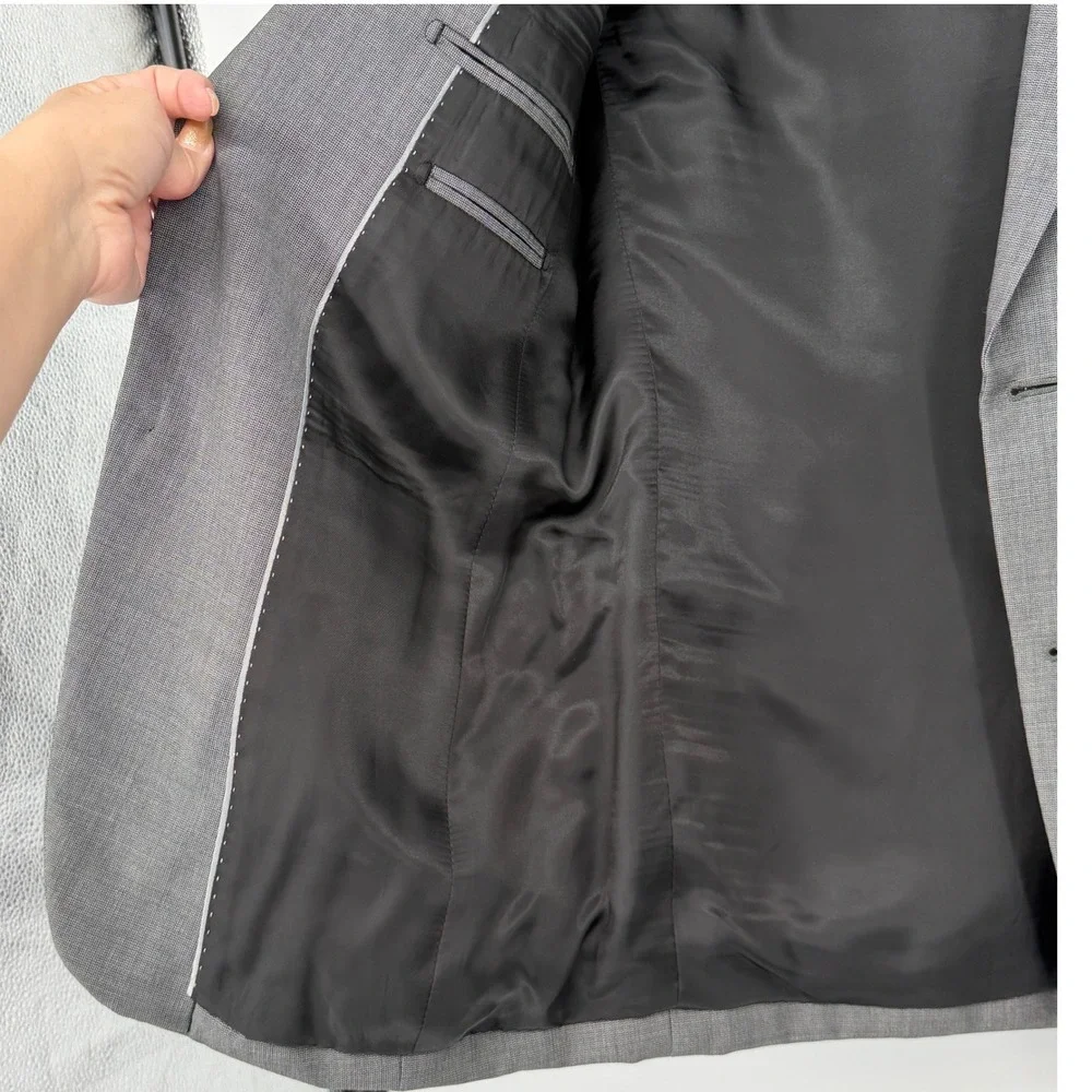 Theory Men Suit‎ Jacket Blazer 36 Regular Gray Wool Blend Business Formal